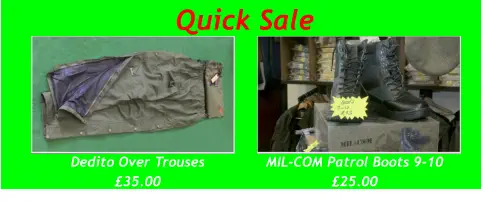 Quick Sale Dedito Over Trouses  £35.00 MIL-COM Patrol Boots 9-10 £25.00